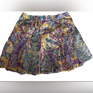 Hanacore VTG 80s 90s Multicolor Print Pleated Tennis Skirt Sz 14
